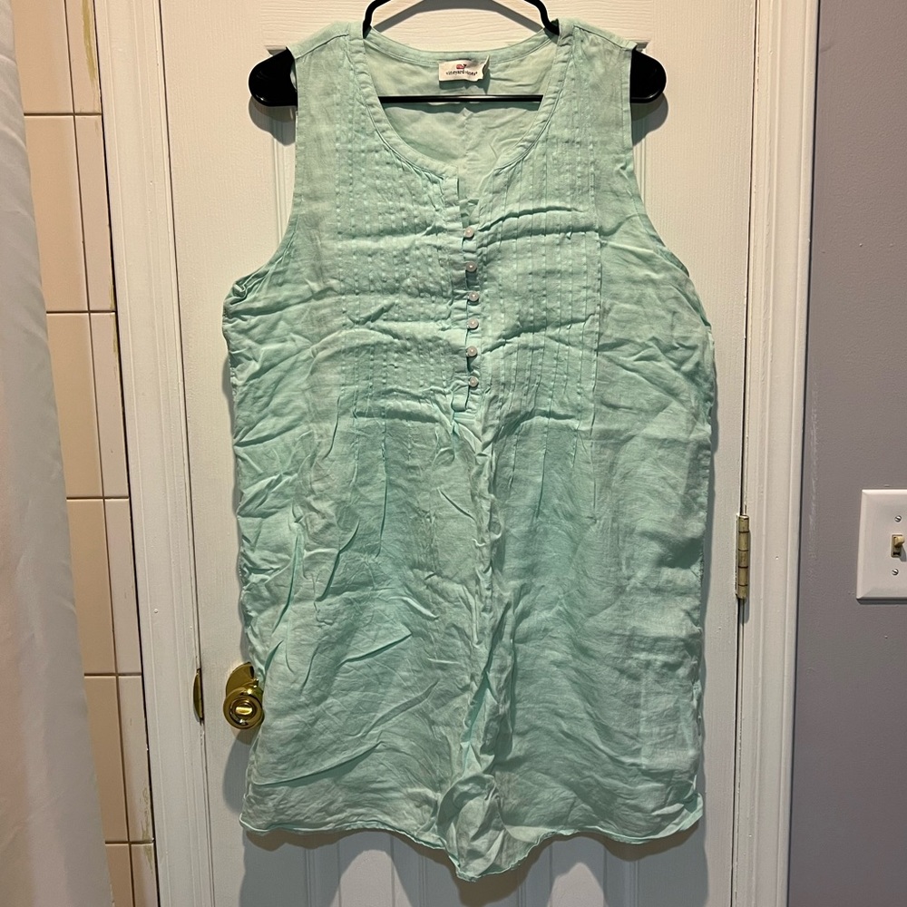 Vineyard Vines Light Teal Sleeveless Tunic Dress